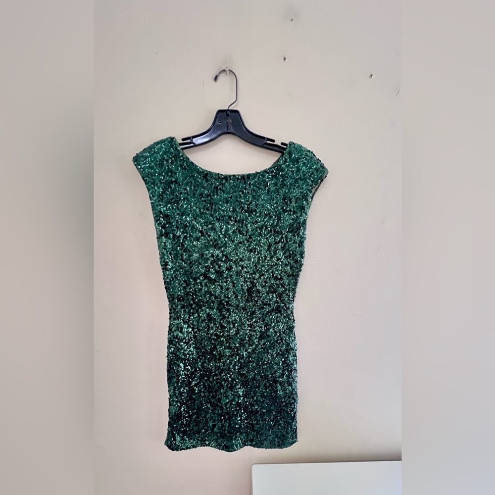 Alice + Olivia Green Sequin Dress